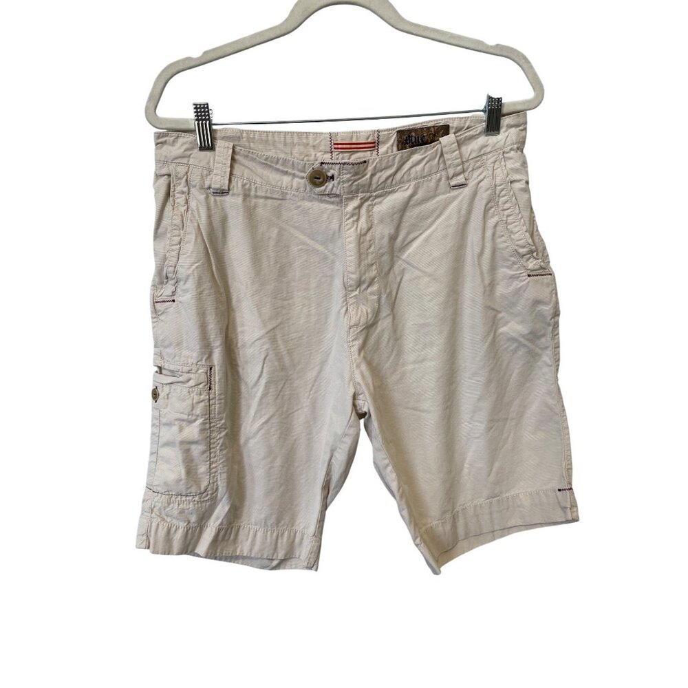 Pronto Uomo Blue Cargo Shorts Size 34 Beige Tan Cotton Neutral Summer Outerwear